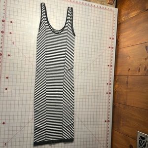 bebe | Black and Grey Body Con Midi Dress Small